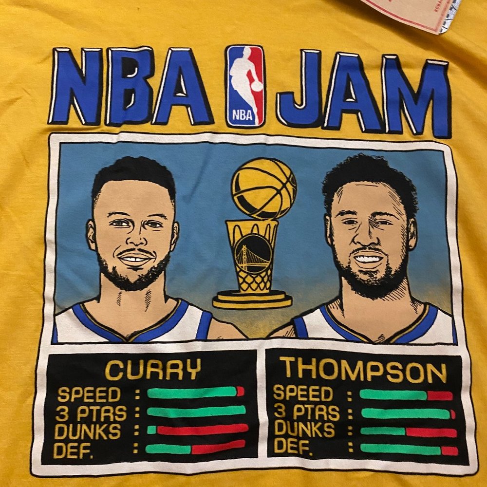 Homage NBA JAM Warriors Curry Thompson Champions tee